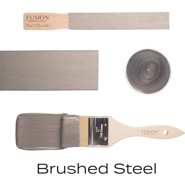 fusion metallic paint meubelverf kwast en kleur brushed steel