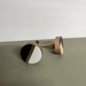 Meubelknop zwart wit goud