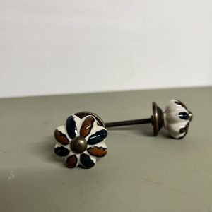 meubelknop bruin, groen/blauw