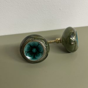 Meubelknop groen keramiek