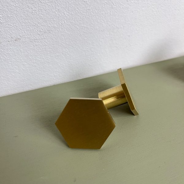meubelknop meubel pimpen knop hexagon goud mat